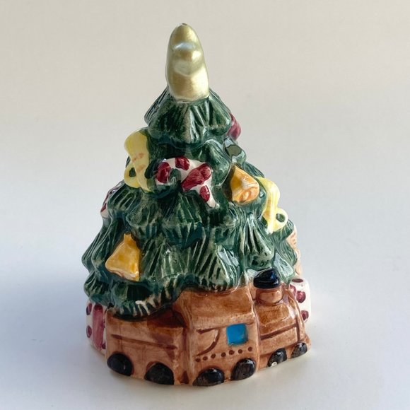 Vintage Christmas Tree Salt Shaker Teddy Bear Ceramic Train Candy Canes - Picture 2 of 9